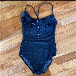 Diva One-Piece Swimsuit. Denim look. Size 14.